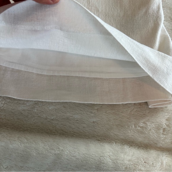 Abercrombie & Fitch Square Neck White Linen Shift Dress size Large - Picture 3 of 10
